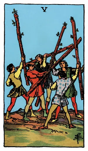 Ý nghĩa lá bài Five of Wands
