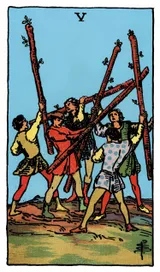 Five of Wands Tarot card