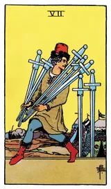 Seven of Swords Tarot card