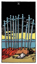Ten of Swords Tarot card