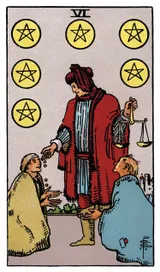 Six of Pentacles Tarot card